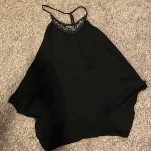 Black, jeweled lightweight tank